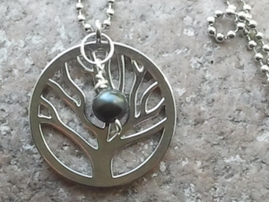 Tree of Life Necklace with Hematite bead. $28